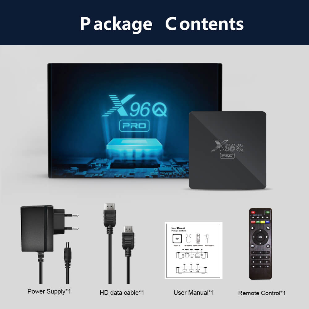 X96Q Pro Allwinner H313 android tv box: Customized Entertainment Icons